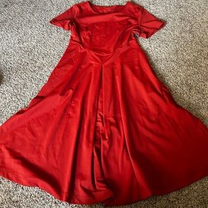 Red maxi dress